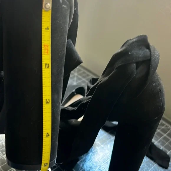 Black Platform Heels with Wrap Straps - Picture 5 of 7
